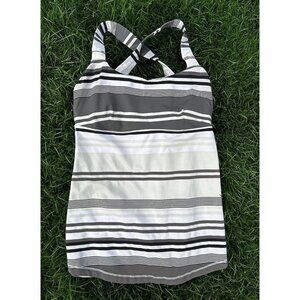 Lululemon Athletica Black and White Striped Tank Top